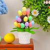 Easter Egg Ornament Easter Egg Bonsai Tree Low Maintenance Artificial Eggs Plants Desktop Easter Decoration Multicolor Potted Easter Ornament