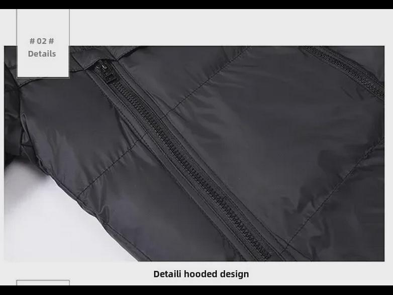 Мужская модная зимняя хлопковая куртка с капюшоном - большой размер