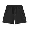 Comfortable Simple Loose Fit Drawstring Versatile Solid Color Mid Waist Five Point Casual Shorts Women Shorts Black AKSV172-2