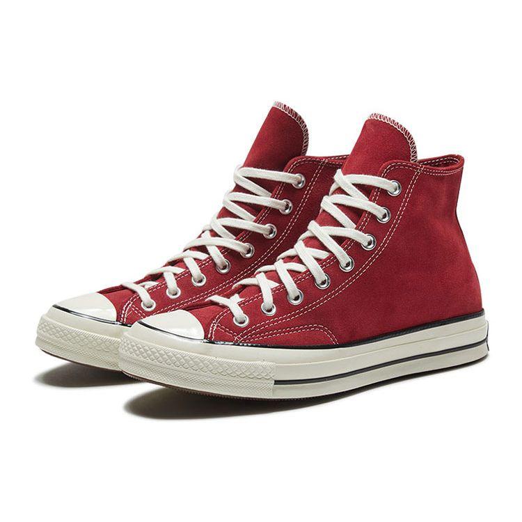 Converse 1970s Chuck Retro Suede High Top Sneakers Unisex Sneakers Red White 166493C