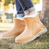 New Fashion Rain Boots Women's Short and Medium Tube Velvet Thermal Shoes Light-colored Women's Thickened Flat Rain Shoes Rubber Shoes