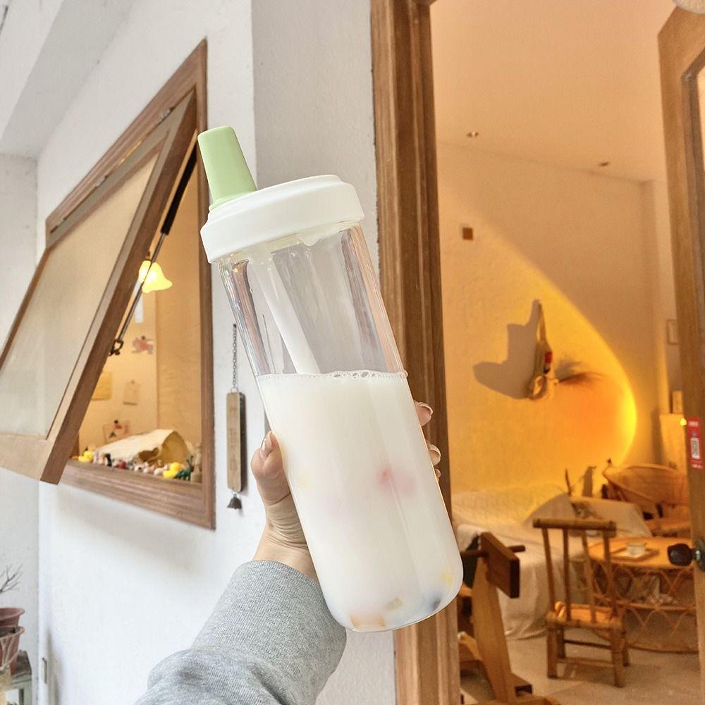 Student Large-capacity Straigh Drinking Portable Straw Cup Drink Cup Water Bottle Plastic Kettle