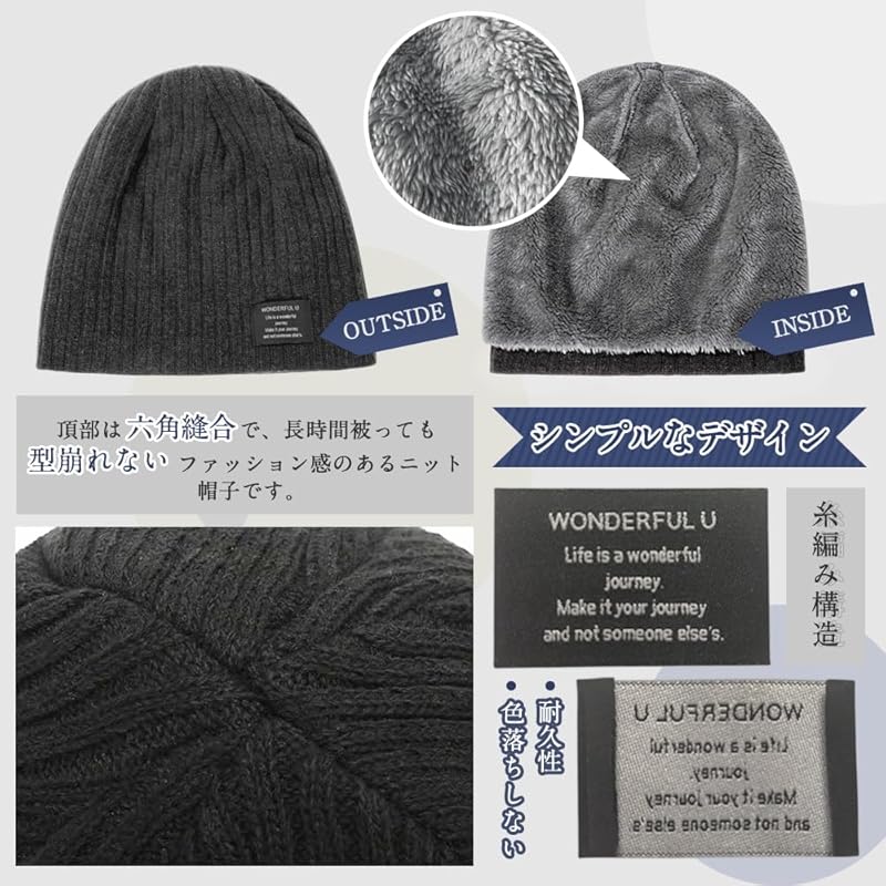 [Samcos] вязаная шапка бини шапка двойная структура Улучшенное сохранение тепла осенне-зимняя вязаная шапка исламские часы шапка теплая Ветрозащитная Защита от холода мягкая