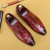 Итальянские мужские деловые кожаные туфли ручной работы с острым носком из британской кожи с крокодиловым узором, мужские туфли, оригинальный заказ