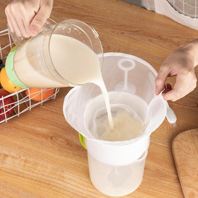 1Pc Soy Milk Filter Net Bag Nylon Liquid Filter Net Bag Milk Coffee Filter Net Bag Reusable Squeeze Mesh Kitchen Tool