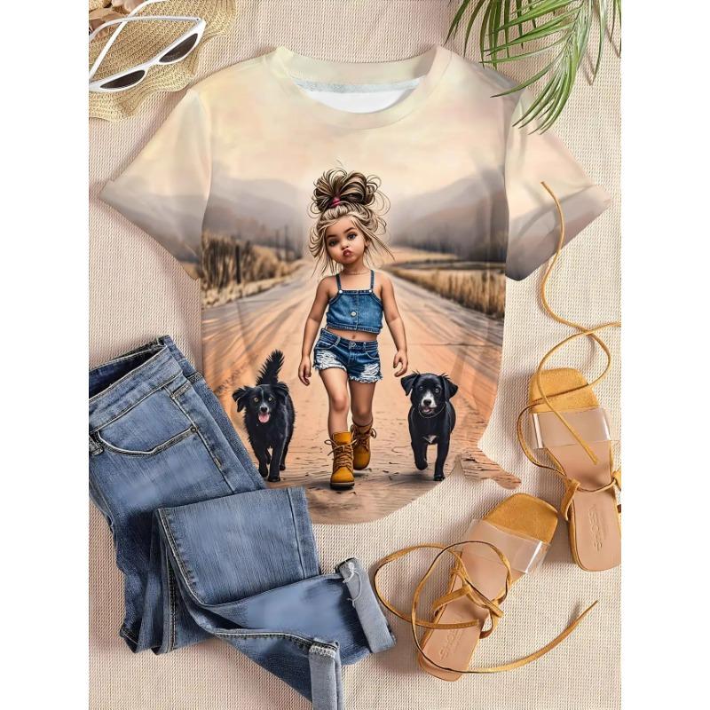 Women's T-Shirt Floral And Skull Print Fashion Casual Short-Sleeved Round Neck Blouse Street Oversized Women's Clothings Summer