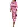 2026 cross-border foreign trade European and American women's clothing, new spring models, elegant temperament printed V-neck long-sleeved shirt skirt