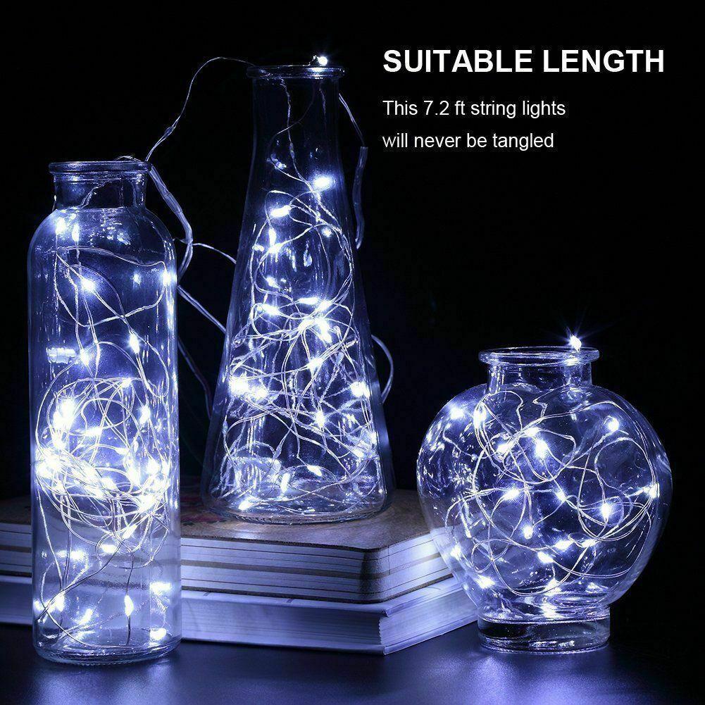 6 шт., 10/20 светодиодных батареек, микро-рисовая проволока, медные сказочные гирлянды, декор для вечеринки