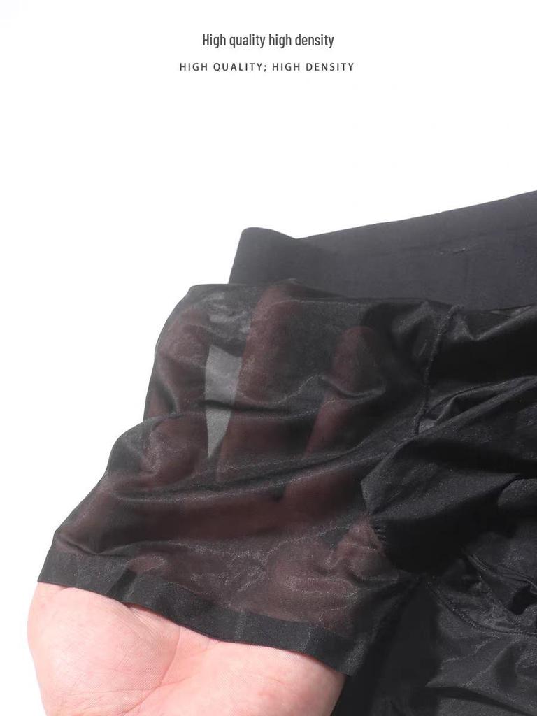 Мужские прозрачные трусы-слипы из ледяного шелка с разделением для JJ - Сексуальное, маслянистое ощущение обнаженности, боксеры больших размеров