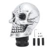 Skull Gear Shift Head Resin Shifter Knob Car Transmission Shifting Stick Handle for Most Manual Vehicles Silver