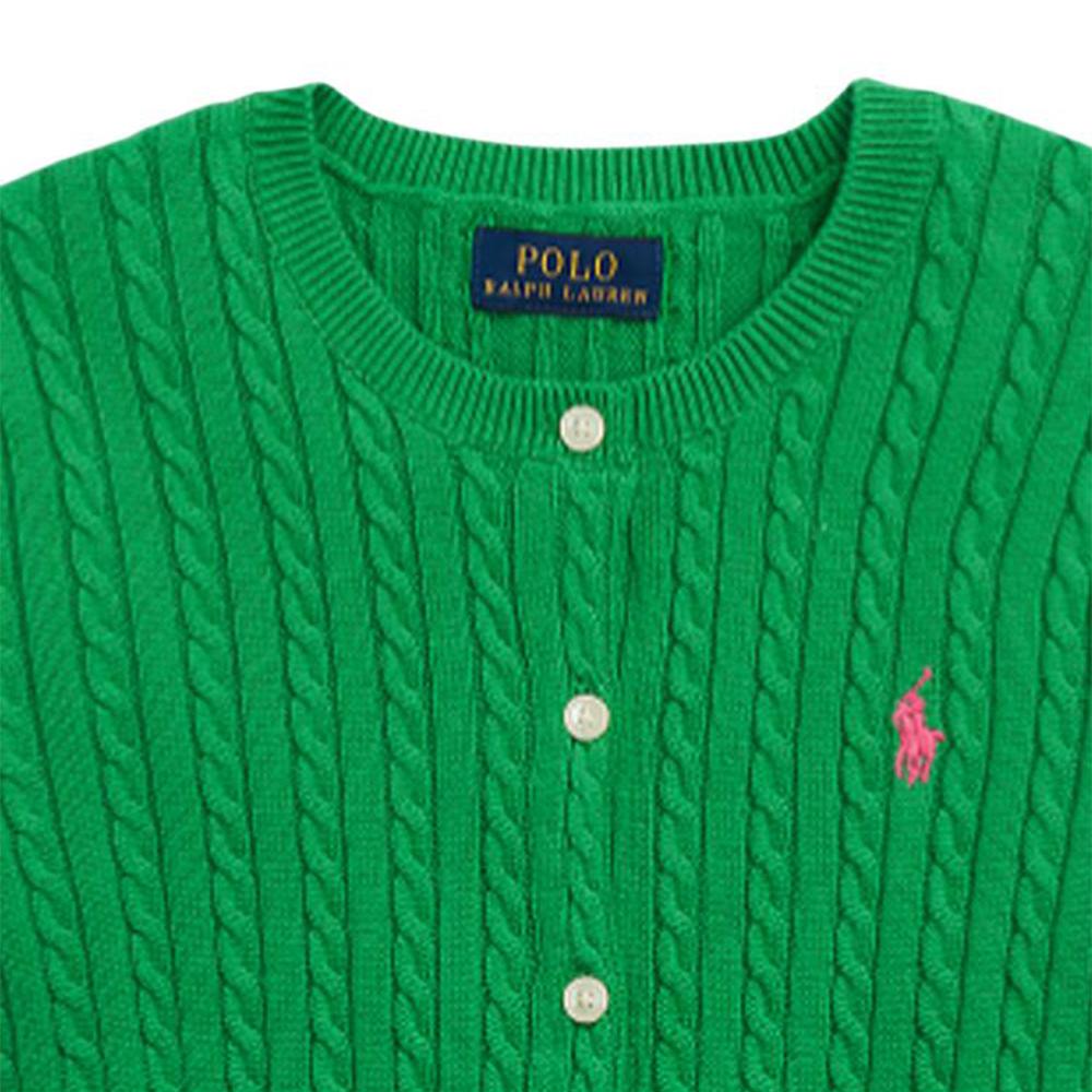 Свитер Polo Ralph Lauren Ss24 с вышивкой логотипа, однотонный, с круглым вырезом, однобортный, с длинными рукавами, трикотажный, с атласной отделкой, детские свитера CWPOSWEG6820426-300