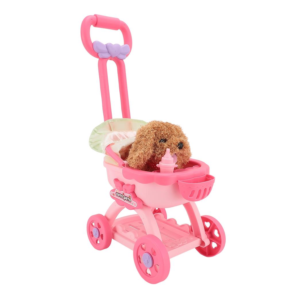 Pet Doll Stroller Toy Pretend Play Dog Large Push Cart Educational Toy for Boys Girls Children