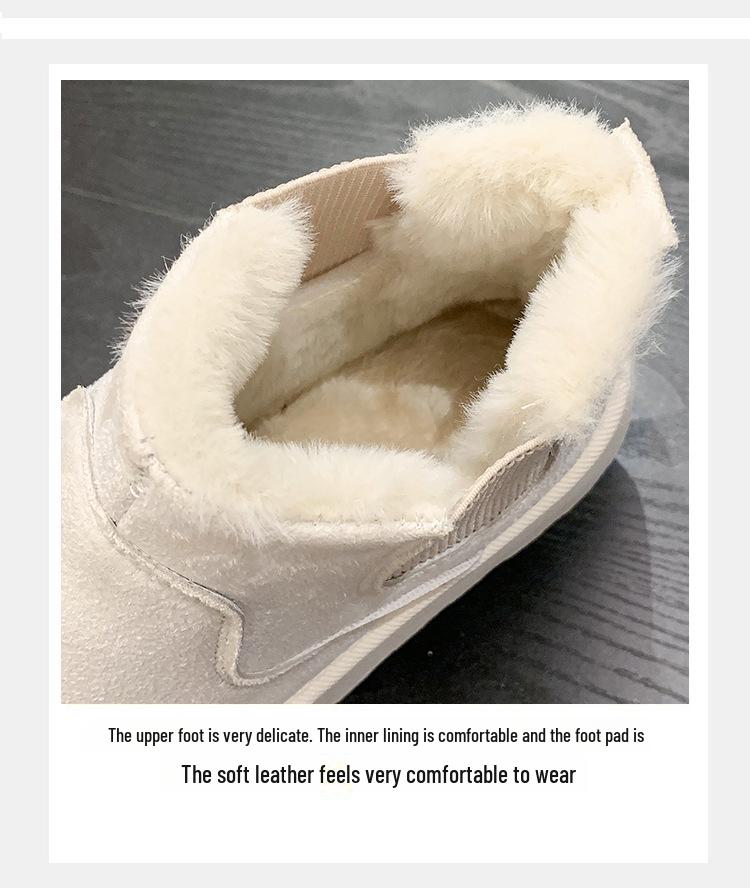 Трендовые утепленные ботинки на толстой подошве с эластичной лентой и нескользящей подошвой