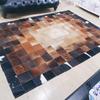 Retro American-Style Cowhide Carpet: High-Grade Leather Floor Mat for Living Room and Bedroom, Light Luxury, Soft, and Trendy Design.