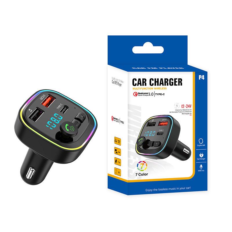 Bluetooth Автомобильный FM-трансмиттер с MP3-плеером P4 и быстрой зарядкой QC3.0