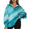 2025 Women's Printed Top Half-zipper Pullover Long-sleeved Sweatshirt Female