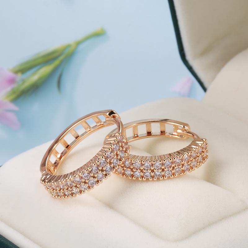 Полые золотые серьги-кольца с геометрическим рисунком и двойным цирконием для женщин, модные ювелирные изделия, аксессуары на каждый день