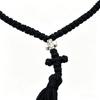 Hand Woven Orthodox Prayer Rosary Necklace Alloy Cross Religious String
