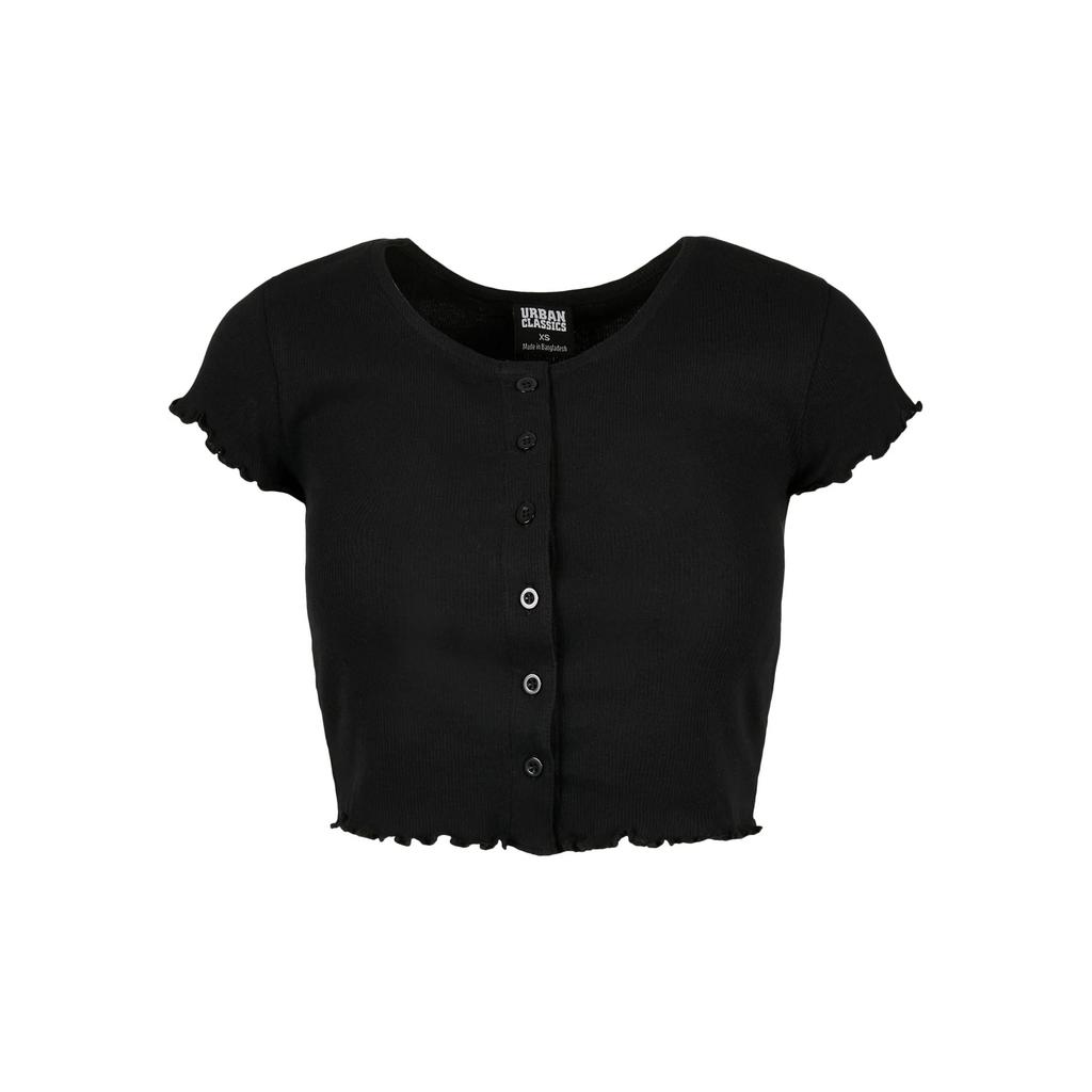 Urban Classics Womens/Ladies Ribbed Button-Down Crop Top
