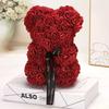 1 Pcs Simulation Flower Bear Burgundy Rose Simulation Decoration Christmas Valentine's Day Birthday Anniversary Engagement Gift