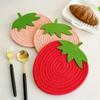 Милый коврик для еды из хлопковой веревки серии «Фрукты», нескользящая подставка, жаккардовая техника, теплоизоляционный коврик с клубникой, тыквой, листом