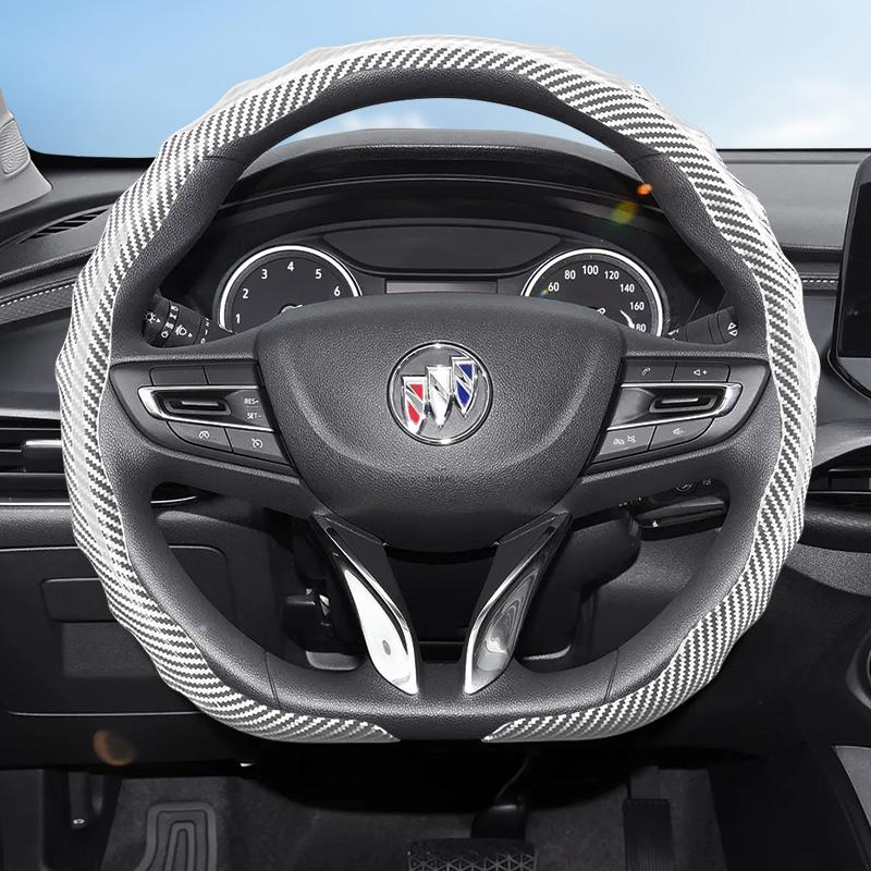 Подходит для Buick Чехол на руль с текстурой под карбон, защелкивающийся, волнообразной формы, спортивный дизайн, прочный защитный чехол, Encore Gx Envista Envision
