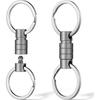 [FEGVE] titanium key ring connector 360 degree rotation car keychain men's releaser With key ring (gray *2 pieces)