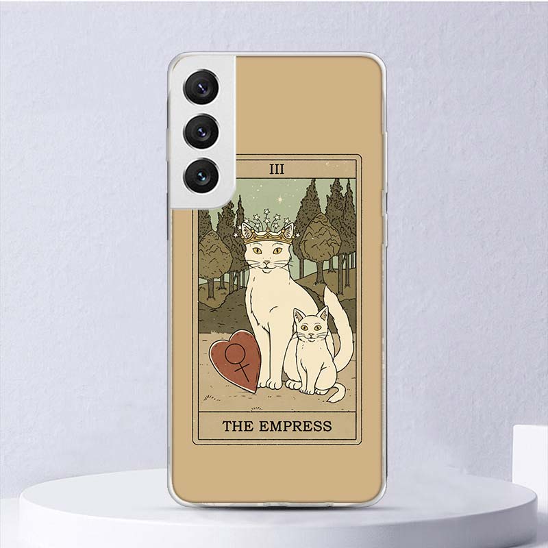Мягкий чехол с изображением карт Таро и милых кошек для Samsung Galaxy M12 M21 M30S M31 M32 M51 M52, чехол для телефона Note 8 9 10 + 20 Ultra J4 J6 Plus