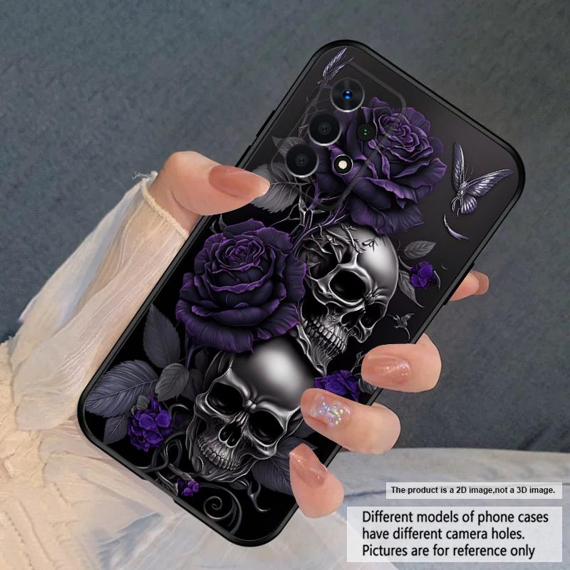 Фиолетовый Серебряный Череп Для Samsung A03 Core A04 05 06 12 14 15 16 22 23 Galaxy 25 26 4G 34 35 52 53 56 71 73 90 5G мягкий чехол для телефона