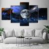5 Pieces Landscape Canvas Painting Space Universe Moon Stars Posters And Prints Wall Art Pictures For Living Room Decor No Frame