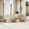 VidaXL 9-Piece Garden Sofa Set with Beige Cushions Poly Rattan 3359663
