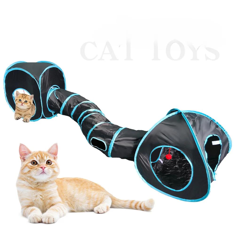 Товары для животных Cat S Pass Play Tunnel Складной туннель для кошек Cat Tunnel Игрушка для кошек Дышащая дрель-ствол для дома Громкий