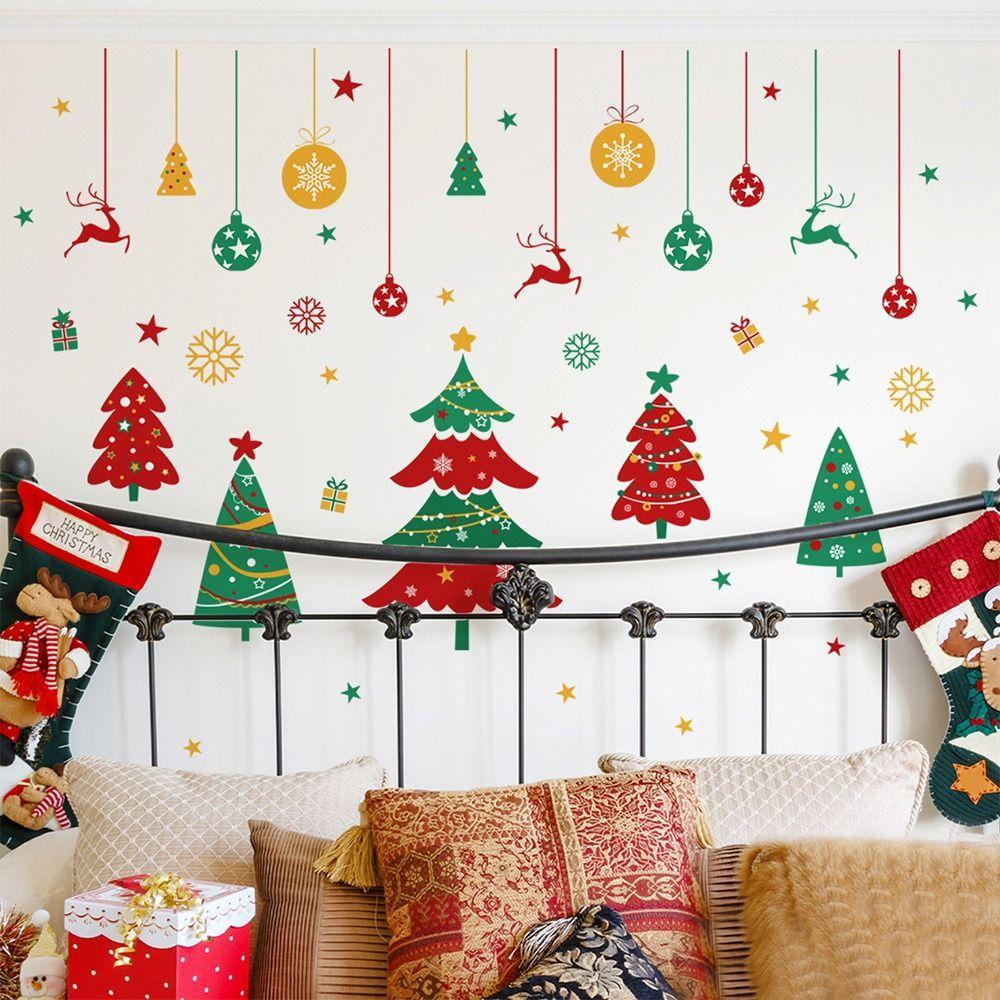 Decor Decorations For Home Christmas Window Stickers Kids Room Wall Decals Christmas Wall Sticker