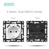 BSEED Plastic Frames Modules HDMI ST TL CAT6 Socket Parts DIY Combination EU FR RU Standard Sockets USB Typle-C Charge E-Series