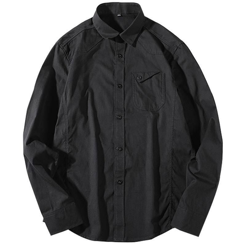 Новая мужская рубашка с длинным рукавом, осенняя, корейская версия, трендовая, красивая рубашка, весна и осень, плотное черное повседневное тонкое пальто для мужчин