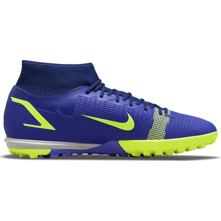 Nike Футбольные бутсы Mercurial Superfly 8 Academy TF для искусственного покрытия, высокие, синие CV0953-474
