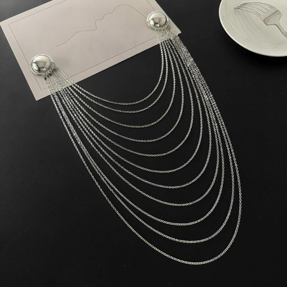 Long Tie Collar Needle Pearl Multi-layer Chains Pin Suit Accessories
