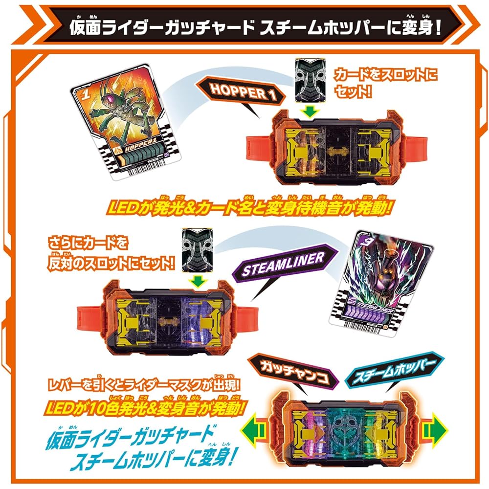 Kamen Rider DX Gatchard Driver Transformation Belt with 2 Ride Chemical Trading Cards Generic Toy