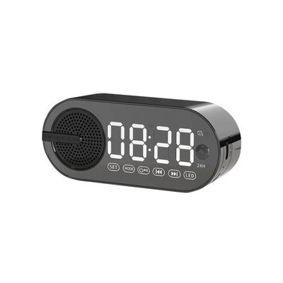 2 в 1 беспроводной Bluetooth-динамик, светодиодные зеркальные часы, перезаряжаемый настольный будильник, поддержка TF-карты/Bluetooth-музыкального плеера