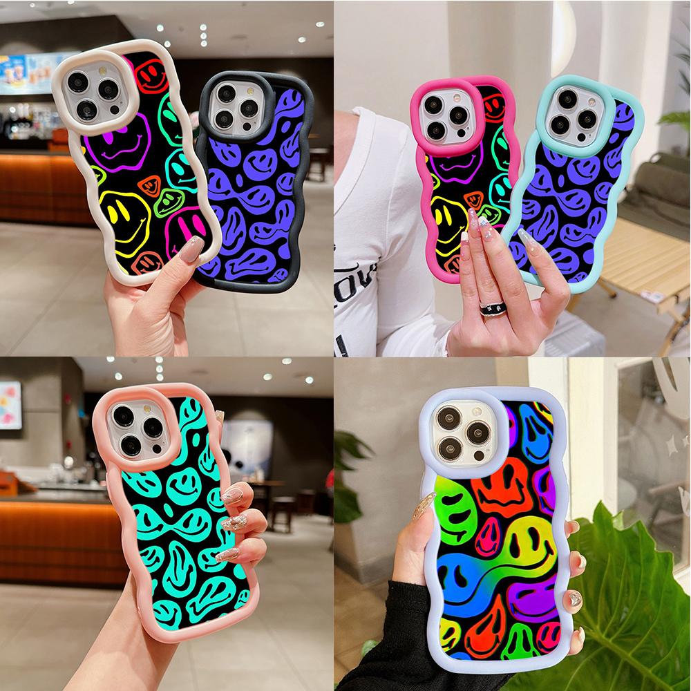 Ae88 Lovely Smiley Art Protective Phone Cases for Samsung S24 Plus S23 Ultra A14 A55 A06 Honor X9b Motorola OnePlus Big Wave TPU Back Cover