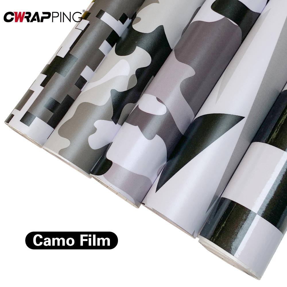 Автомобильная Черно-Белая Серия Камуфляжная Наклейка Самоклеящаяся Водонепроницаемая Камуфляжная Пленка Изменение Цвета Кузова Компьютерная Наклейка Мотоцикл