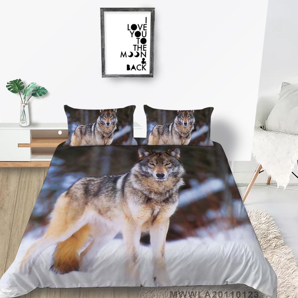 2023 Новый стильный комплект постельного белья с принтом волка, пододеяльник с животными, чехол для кровати, Высококачественная наволочка, крутой мужской комплект постельного белья, комплект постельного белья королевского размера, чехол