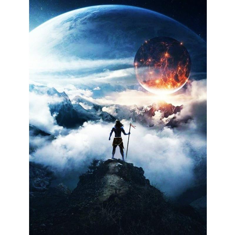 5D DIY Алмазная картина Луна Вид Алмазная вышивка Набор для вышивки крестом Полный горный хрусталь Мозаика Домашний декор