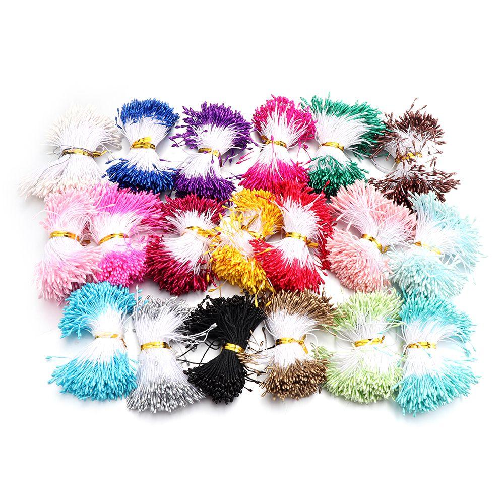 Wreath Needlework Double Heads Hand-made Flower Stamen Artificial Pearl DIY Floral Craft Pistil