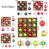 16pcs Plastic Painted Christmas Balls Set 6cm Christmas Tree Pendant  New Year Gifts