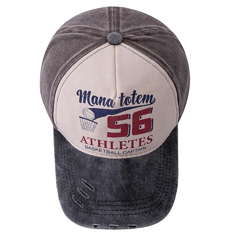 Unisex Vintage Washed Cotton Baseball Cap BASKETBALL CAPTAIN 56 Letter Embroidery Men And Women Outdoor Sports Hat