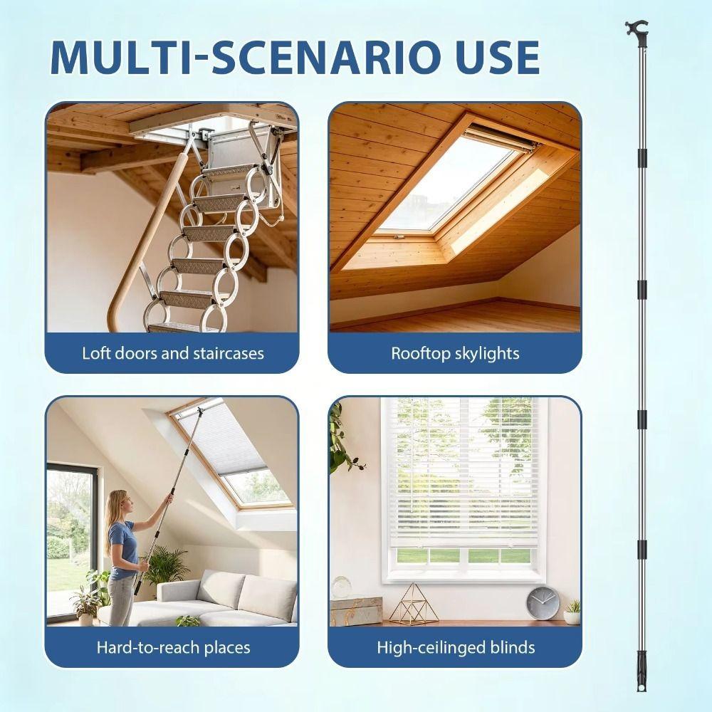 Anti-slip Texture Window Pole Opener Multi-angle Telescopic Window Opener Sunroom Window