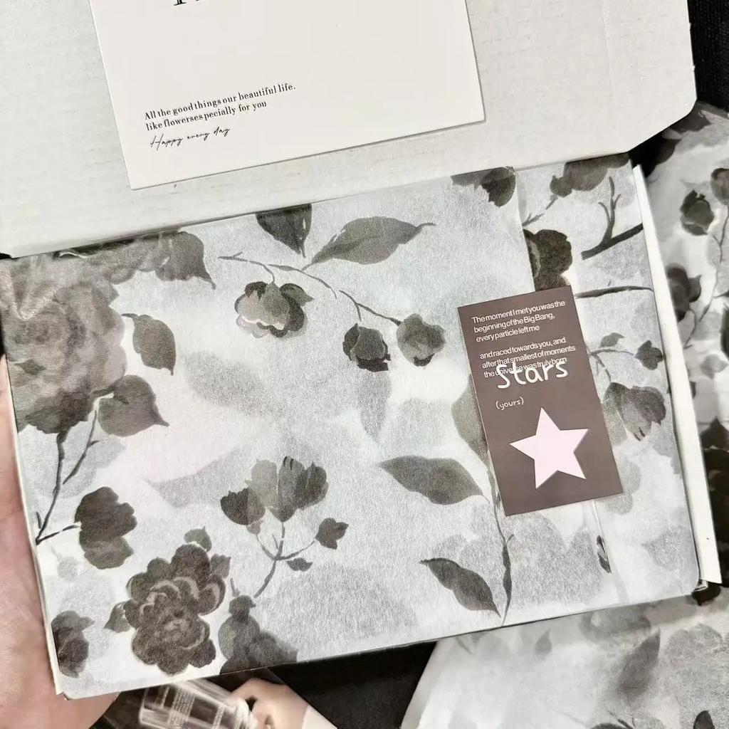 10/1000 листов Рождественский фонарь и узор из роз Тишью бумага Упаковка для подарков Полупрозрачная для рождественской вечеринки по случаю дня рождения Декор