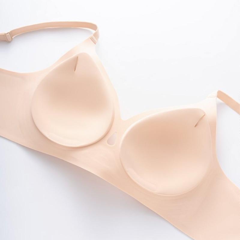 Plus Size Wirefree Bra For Big Chest Push Up Seamless Comfortable Underwear