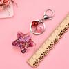 Bag Ornaments Quicksand Rock Crystal Key Ring Sequins Keyrings Liquid Keychain Pentagram Keychains
